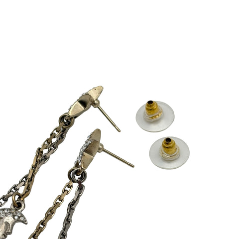 【Used】 CHANEL COCOMARK STONE EARRINGS Gold/Silver GP Used Sale