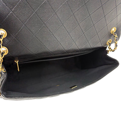 【美品】 CHANEL シャネル MATELASSE CHAIN SHOULDER BAG マトラッセチェーンショルダー40 ショルダーバッグ ICチップ(2021年∼) ブラック キャビアスキン 中古 USED バッグ
