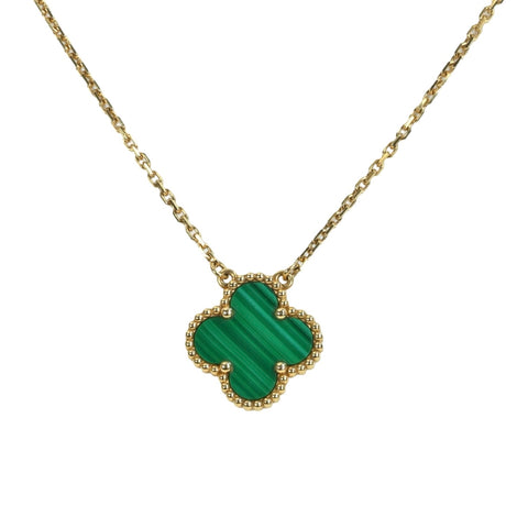 [Pre-owned] Van Cleef & Arpels K18YG VINTAGE ALHAMBRA NECKLACE Malachite Necklace 5.3g