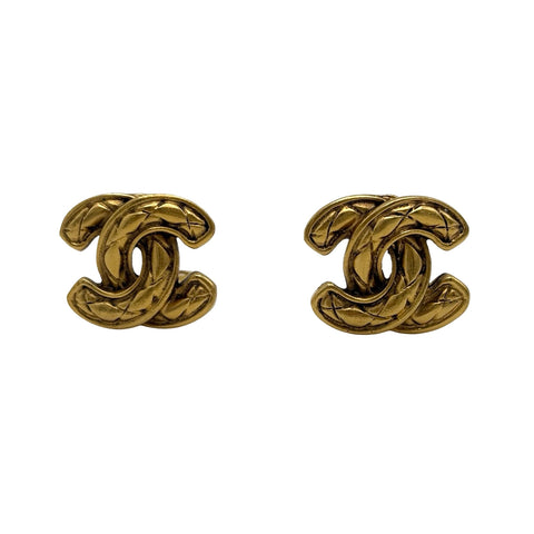 [Pre-owned] CHANEL COCOMARK EARRINGS Gold Vintage GP Pre-owned