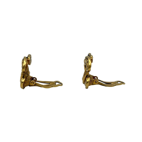 [Pre-owned] CHANEL COCOMARK EARRINGS Gold Vintage GP Pre-owned