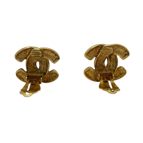 [Pre-owned] CHANEL COCOMARK EARRINGS Gold Vintage GP Pre-owned