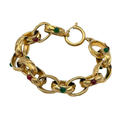 [Pre-owned] CHANEL Rhinestone Bracelet Vintage Accessory GP Pre-owned
