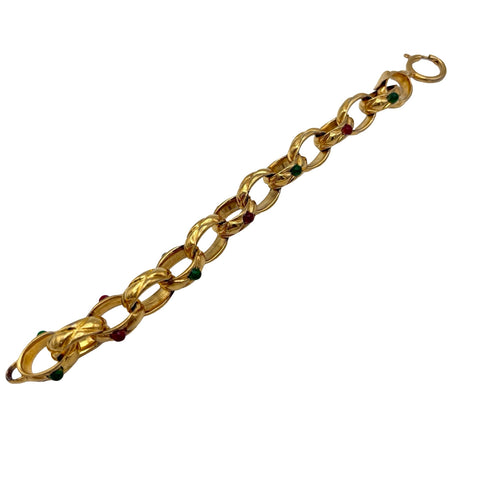 [Pre-owned] CHANEL Rhinestone Bracelet Vintage Accessory GP Pre-owned