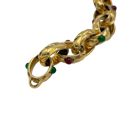 [Pre-owned] CHANEL Rhinestone Bracelet Vintage Accessory GP Pre-owned