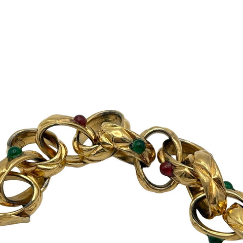 [Pre-owned] CHANEL Rhinestone Bracelet Vintage Accessory GP Pre-owned