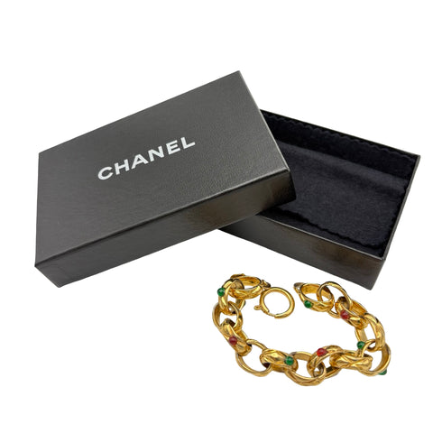 [Pre-owned] CHANEL Rhinestone Bracelet Vintage Accessory GP Pre-owned