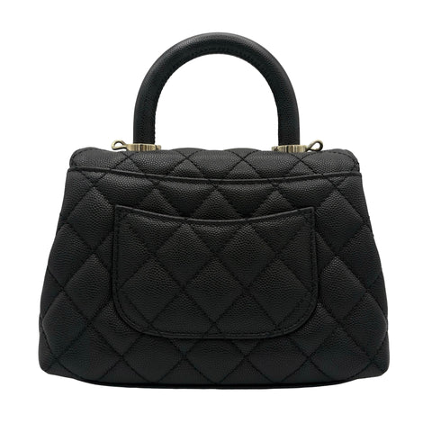 【中古】 CHANEL シャネル COCO HANDLE XXS ココハンドル XXS ハンドバッグ ショルダーバッグ ランダム番(2021年～) ブラック キャビアスキン 中古 USED バッグ