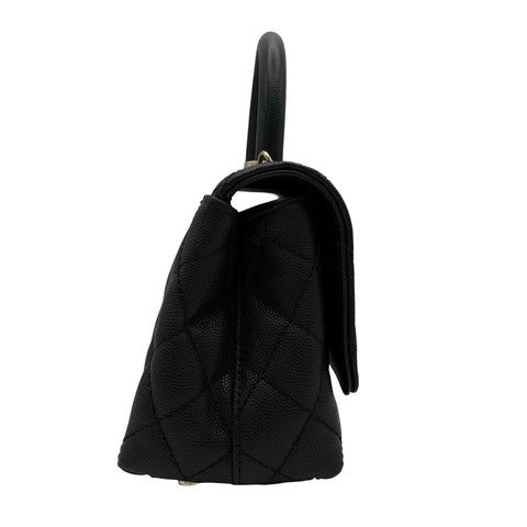 【中古】 CHANEL シャネル COCO HANDLE XXS ココハンドル XXS ハンドバッグ ショルダーバッグ ランダム番(2021年～) ブラック キャビアスキン 中古 USED バッグ