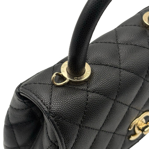 【中古】 CHANEL シャネル COCO HANDLE XXS ココハンドル XXS ハンドバッグ ショルダーバッグ ランダム番(2021年～) ブラック キャビアスキン 中古 USED バッグ