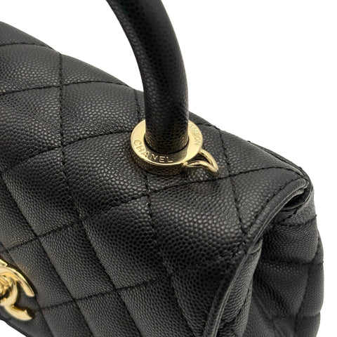 【中古】 CHANEL シャネル COCO HANDLE XXS ココハンドル XXS ハンドバッグ ショルダーバッグ ランダム番(2021年～) ブラック キャビアスキン 中古 USED バッグ