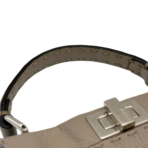 [Pre-owned] FENDI Peekaboo Small Shoulder Bag Handbag Gray Leather x Python USED Bag