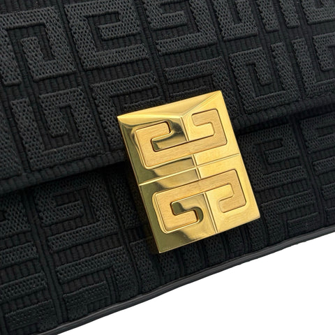 【美品】 GIVENCHY ジバンシィ SHOULDER BAG ショルダーバッグ ショルダーバッグ  ブラック キャンバス　カフースキン 中古 USED バッグ
