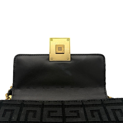 【美品】 GIVENCHY ジバンシィ SHOULDER BAG ショルダーバッグ ショルダーバッグ  ブラック キャンバス　カフースキン 中古 USED バッグ