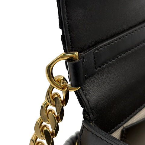 【美品】 GIVENCHY ジバンシィ SHOULDER BAG ショルダーバッグ ショルダーバッグ  ブラック キャンバス　カフースキン 中古 USED バッグ