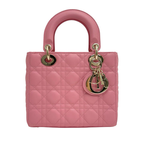 [Pre-owned] Christian Dior Lady Dior My ABCDior BAG SMALL Handbag Shoulder Bag 29XMA-0223 (2023) Pink Lambskin Pre-owned USED Bag