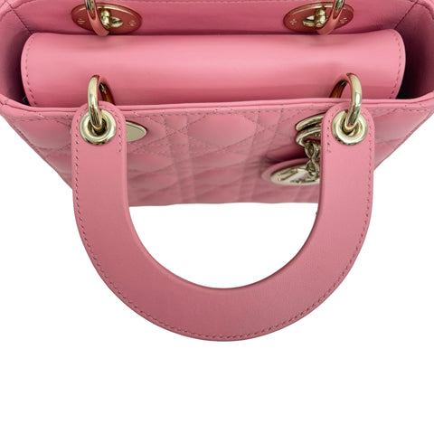 [Pre-owned] Christian Dior Lady Dior My ABCDior BAG SMALL Handbag Shoulder Bag 29XMA-0223 (2023) Pink Lambskin Pre-owned USED Bag