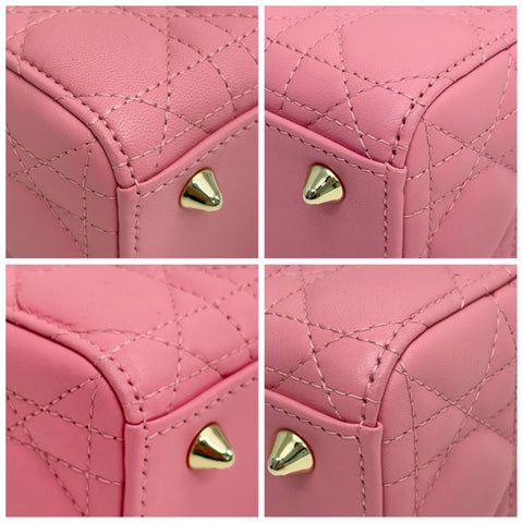 [Pre-owned] Christian Dior Lady Dior My ABCDior BAG SMALL Handbag Shoulder Bag 29XMA-0223 (2023) Pink Lambskin Pre-owned USED Bag