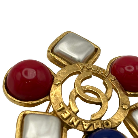 【中古】 CHANEL シャネル BROOCH ブローチ ゴールド GP/フェイクパール 中古
