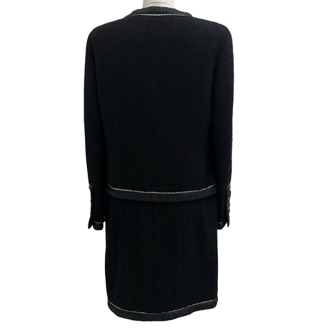 [Pre-owned] CHANEL COLLARLESS TRIM SET UP Jacket Skirt 36 USED 1994 VINTAGE ITEM