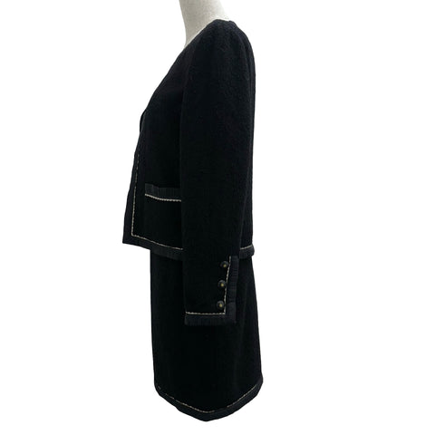 [Pre-owned] CHANEL COLLARLESS TRIM SET UP Jacket Skirt 36 USED 1994 VINTAGE ITEM
