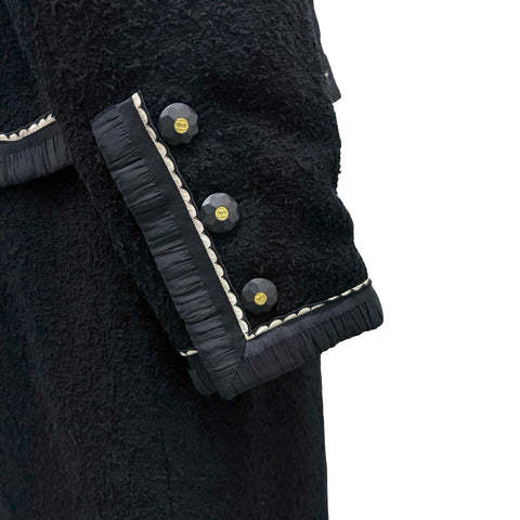 [Pre-owned] CHANEL COLLARLESS TRIM SET UP Jacket Skirt 36 USED 1994 VINTAGE ITEM