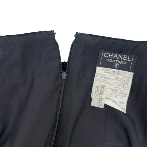 [Pre-owned] CHANEL COLLARLESS TRIM SET UP Jacket Skirt 36 USED 1994 VINTAGE ITEM