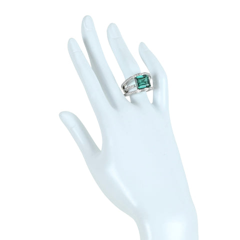 [Excellent Condition] BREGUET K18WG Reine de Naples Green Tourmaline Ring 5.59ct D1.92ct 14.4g #51