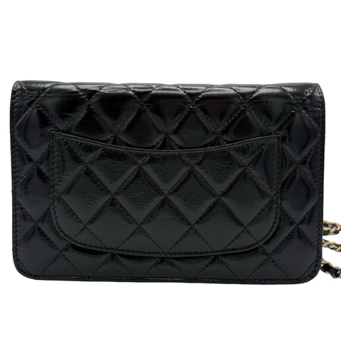 [Pre-owned] CHANEL Pearl Charms Wallet on Chain Bag, 27-series (2018–2019), Black, Calfskin, Used Bag