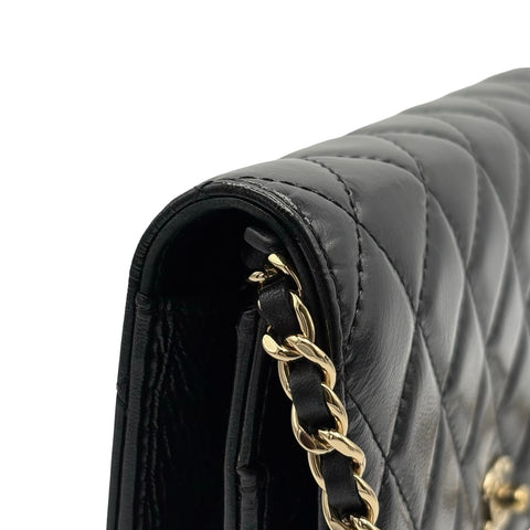 [Pre-owned] CHANEL Pearl Charms Wallet on Chain Bag, 27-series (2018–2019), Black, Calfskin, Used Bag