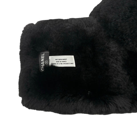 [Excellent Condition] CHANEL Muffler Fur Black 100% Rabbit Pre-owned BLACK 100% RABBIT Accessory