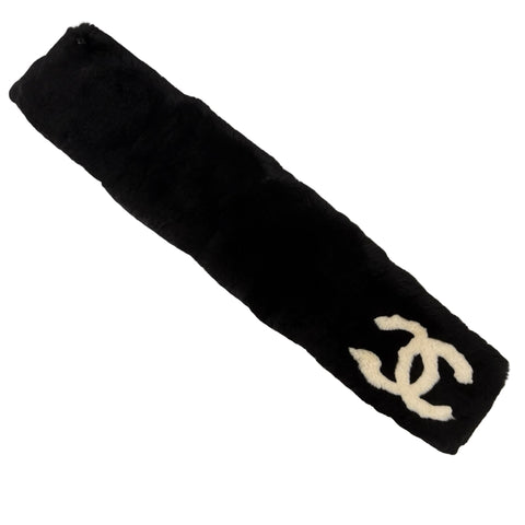 [Excellent Condition] CHANEL Muffler Fur Black 100% Rabbit Pre-owned BLACK 100% RABBIT Accessory