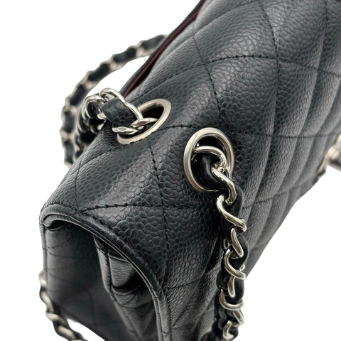 【中古】 CHANEL シャネル MATELASSE 25 BAG マトラッセ 25 ダブルフラップ ショルダーバッグ 26番台(2018年) ブラック キャビアスキン 中古 USED バッグ