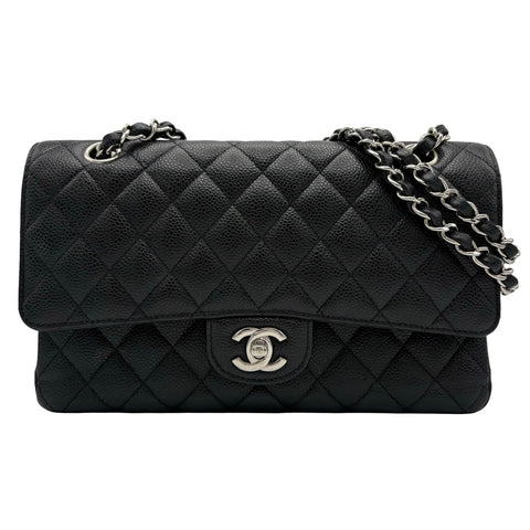 [Pre-owned] CHANEL MATELASSE 25 BAG Double Flap Shoulder Bag 26-Series (2018), Black, Caviar Skin, Used