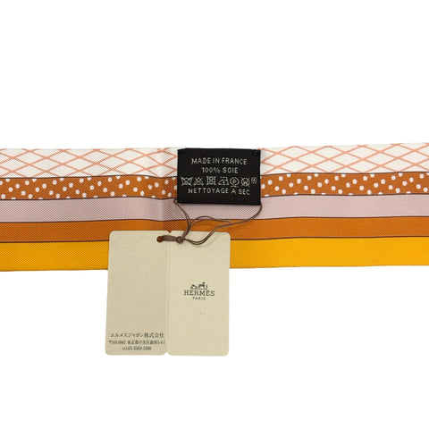 【新品未使用】 Hermes エルメス 《グラン・テアトル・ヌーヴォー》 ツイリー プードル/オランジュ・キュイ／キャラメル シルク100％ 新品未使用