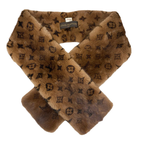 [Pre-owned] LOUIS VUITTON Muffler Accessory Brown 100% Mink Pre-owned