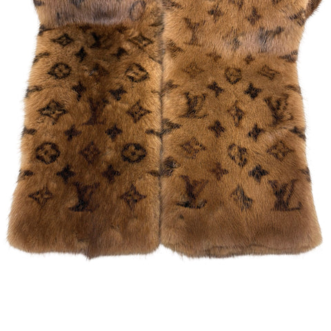 [Pre-owned] LOUIS VUITTON Muffler Accessory Brown 100% Mink Pre-owned