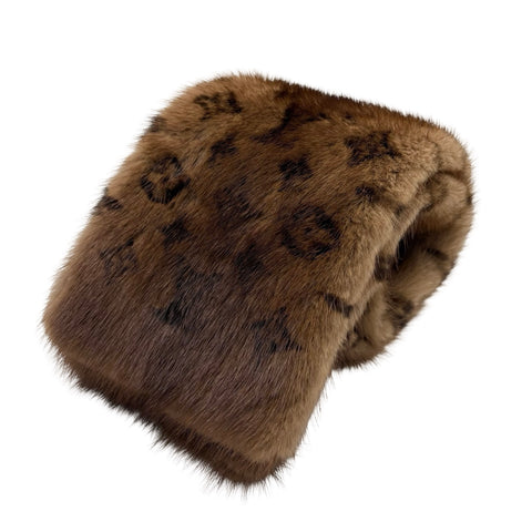 [Pre-owned] LOUIS VUITTON Muffler Accessory Brown 100% Mink Pre-owned