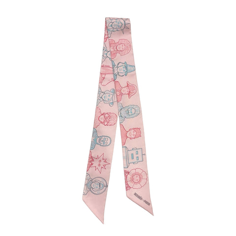 【Nuevo a estrenar】 Hermes Twilly "Dress Code" Accesorios Rosa Pálido/Azul/Rojo 100% Seda Nuevo a estrenar ROSE PALE/BLEU/ROUGE SILK100%