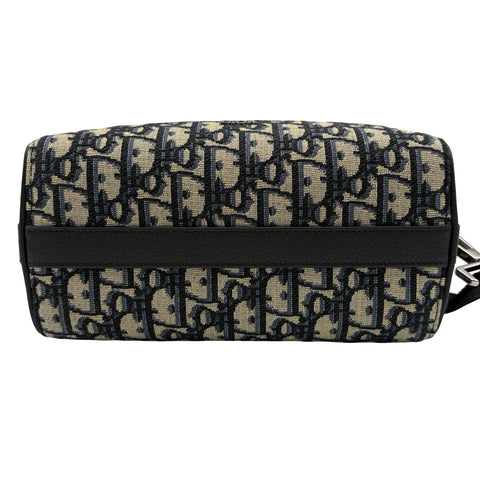 [Excellent Condition] Christian Dior OBLIQUE LINGOT 22 Shoulder Bag Navy Canvas/Leather USED Men's Bag