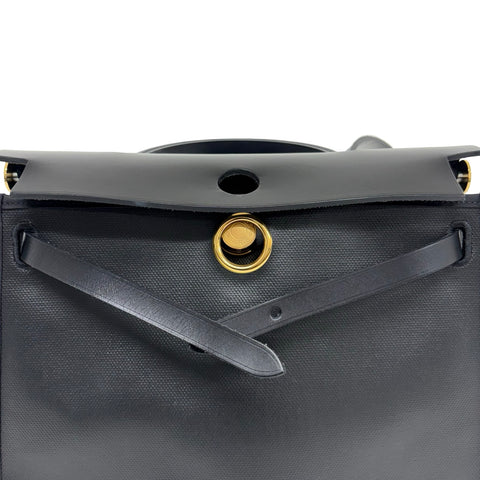 [Pre-owned] Hermes Herbag 31 Shoulder Bag, B Stamp (2023), Black Toile H Berline/Leather, Used