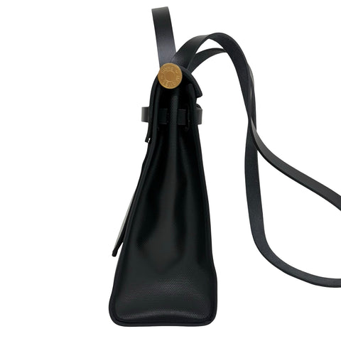 [Pre-owned] Hermes Herbag 31 Shoulder Bag, B Stamp (2023), Black Toile H Berline/Leather, Used
