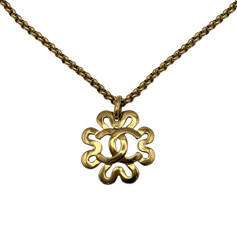 【中古】CHANEL シャネル COOMARK  CLOVER NECKLACE ココマーククローバーネックレス NECKLACE GP 中古