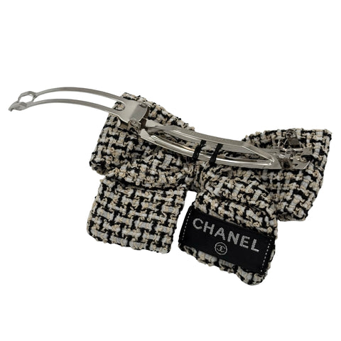 【中古】 CHANEL シャネル TWEED BARRETTE ツイード バレッタ BARRETTE ブラック/ホワイト/ベージュ ツイード 中古 BLACK/WHITE/BEIGE TWEED