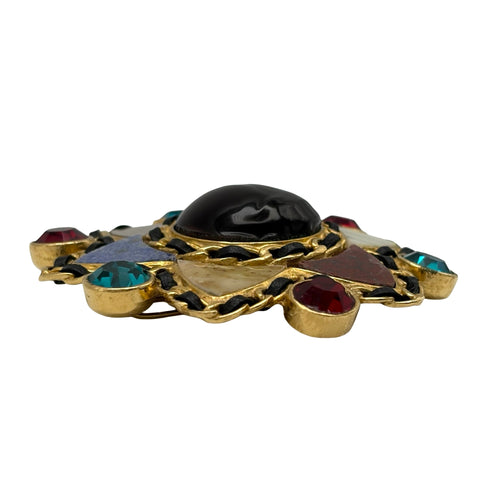 [Pre-owned] CHANEL Brooch Natural Stone Hexagram Multi-color Pre-owned MULTI COLOR