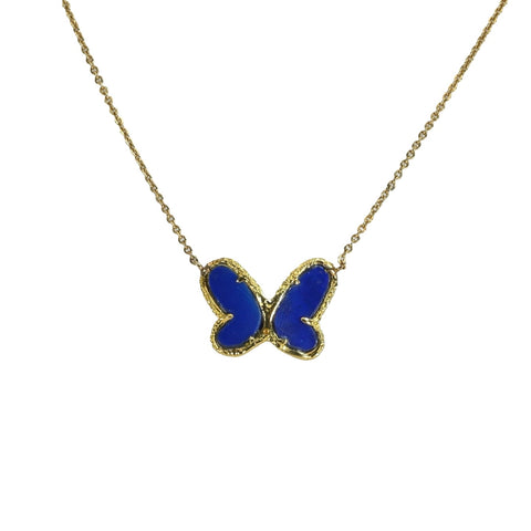 [Pre-owned] Van Cleef & Arpels K18YG PAPILLON Lapis Lazuli Necklace 5.1g Women's