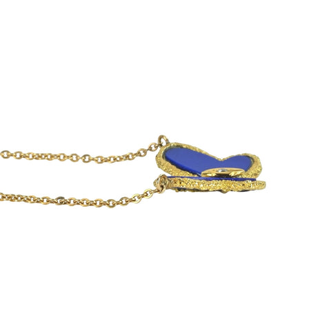 [Pre-owned] Van Cleef & Arpels K18YG PAPILLON Lapis Lazuli Necklace 5.1g Women's