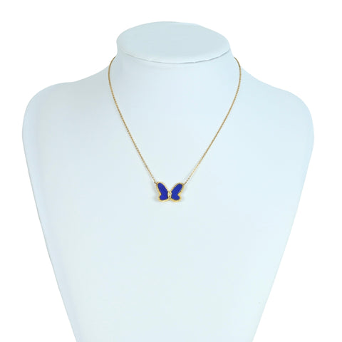 [Pre-owned] Van Cleef & Arpels K18YG PAPILLON Lapis Lazuli Necklace 5.1g Women's