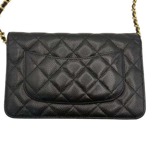 【中古】 CHANEL シャネル チェーンウォレット CHAIN WALLET 29番台(2019-2020年) ブラック キャビアスキン 中古 USED バッグ