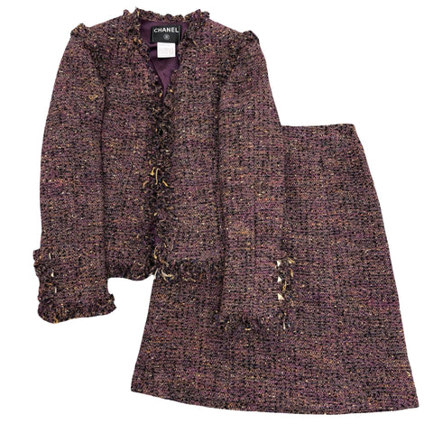 【中古】 CHANEL シャネル SET UP Conjunto de chaqueta y falda 40/42 USADO Segunda mano 2003 Ropa CLOTHES